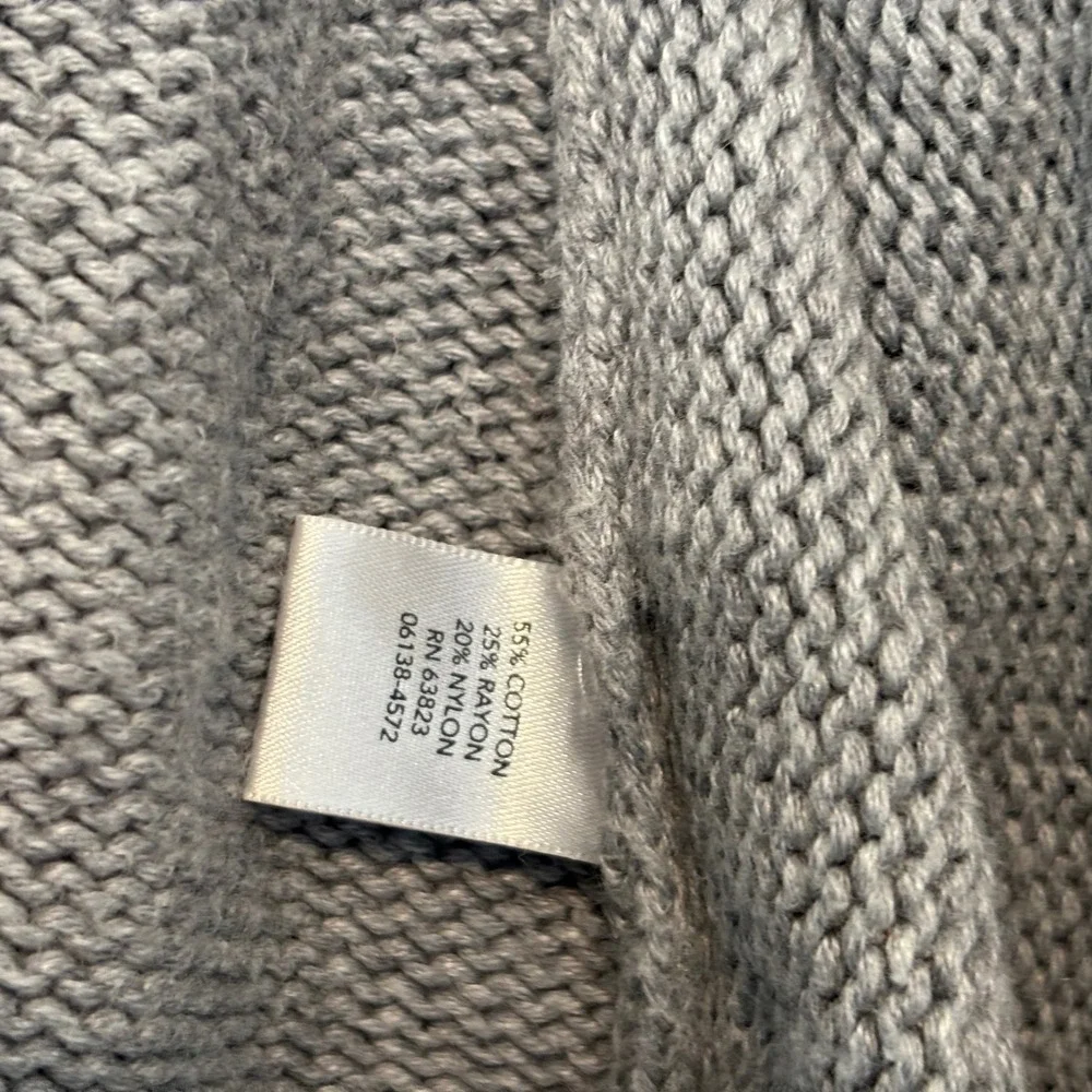 Christopher & Banks Women's Small Gray Cable Knit Open Front Cardigan Vest Comfy
